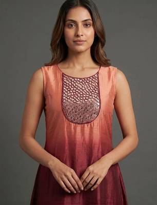 tailored women dyed kurta with palazzos 6