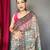 beige floral printed saree