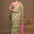 green ethnic motifs zari ready to wear ikat saree