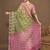 green ethnic motifs zari ready to wear ikat saree