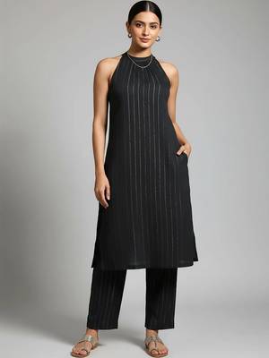 workwear women striped kurta with trousers 1