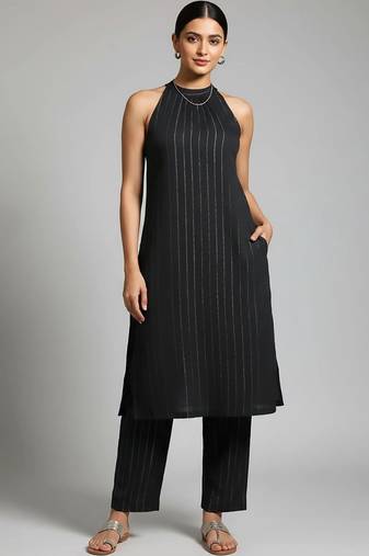 workwear women striped kurta with trousers