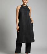 workwear women striped kurta with trousers