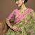 green ethnic motifs zari ready to wear ikat saree