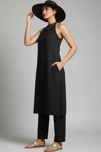 workwear women striped kurta with trousers