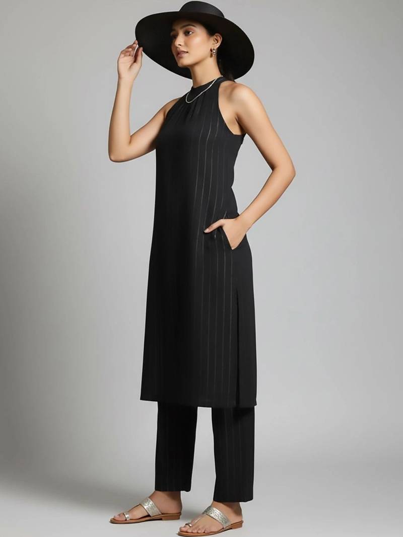 workwear women striped kurta with trousers