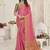 pink pink & gold-toned zari banarasi saree