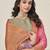 pink pink & gold-toned zari banarasi saree