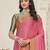 pink pink & gold-toned zari banarasi saree