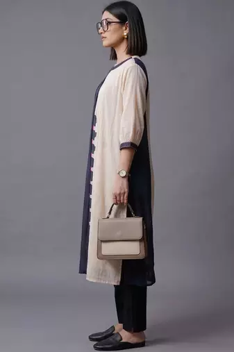 workwear women colourblocked kurta with trousers