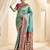 turquoise ethnic motifs woven design zari paithani saree