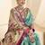 turquoise ethnic motifs woven design zari paithani saree