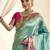 turquoise ethnic motifs woven design zari paithani saree