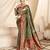 green woven design zari paithani saree