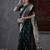 green green & gold-toned ethnic motifs woven design zari satin banarasi saree