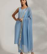 everyday workwear women kurta with trousers with dupatta