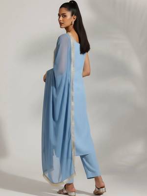 everyday workwear women kurta with trousers with dupatta 2
