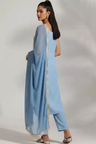 everyday workwear women kurta with trousers with dupatta