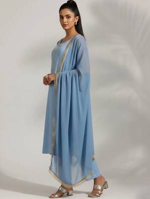 everyday workwear women kurta with trousers with dupatta 3