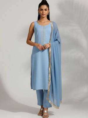 everyday workwear women kurta with trousers with dupatta 4