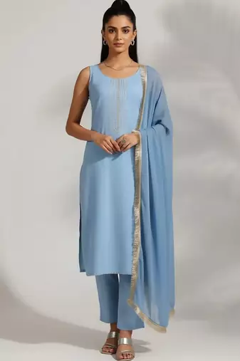 everyday workwear women kurta with trousers with dupatta