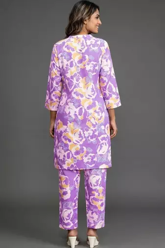 formal women printed kurta with trousers