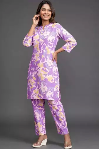 formal women printed kurta with trousers
