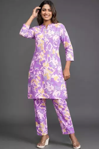 formal women printed kurta with trousers