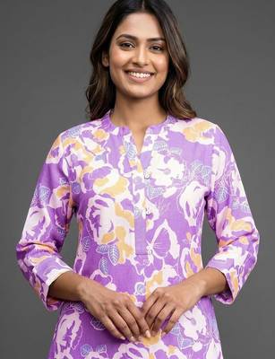 formal women printed kurta with trousers 7