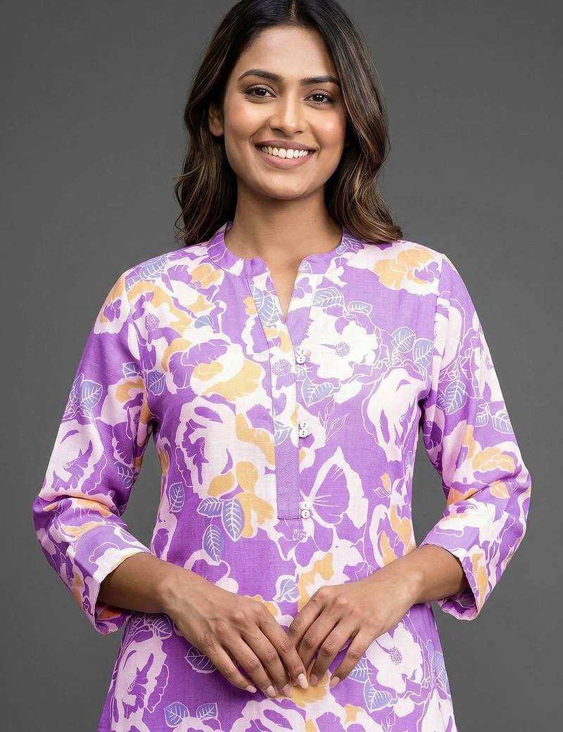 formal women printed kurta with trousers