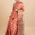 orange orange woven design zari silk blend banarasi saree