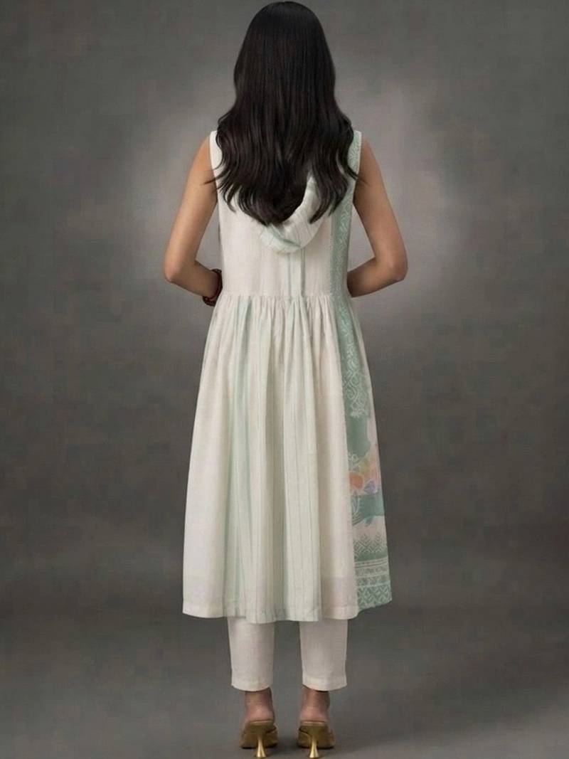 workwear women striped kurta with trousers