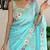 blue floral embroidered sequinned  saree