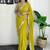 mustard floral sequinned saree