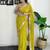 mustard floral sequinned saree