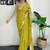 mustard floral sequinned saree