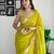 mustard floral sequinned saree