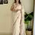 white embroidered sequinned poly georgette saree
