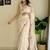 white embroidered sequinned poly georgette saree