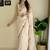 white embroidered sequinned poly georgette saree