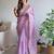 purple purple embellished embroidered organza saree
