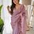 purple purple embellished embroidered organza saree