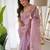purple purple embellished embroidered organza saree