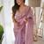 purple purple embellished embroidered organza saree