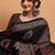 black women modal ajrak block zari designer block print sareewith blouse piece