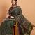 green modal ajrak block zari designer block print sareewith blouse piece