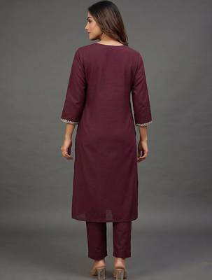 workwear women embroidered kurta with trousers with dupatta 3