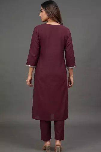 workwear women embroidered kurta with trousers with dupatta