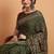 green modal ajrak block zari designer block print sareewith blouse piece