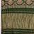 green modal ajrak block zari designer block print sareewith blouse piece